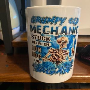 Grumpy mechanic mug